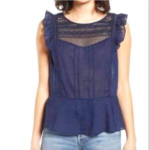 NWT Women's Hinge Lace Peplum Top